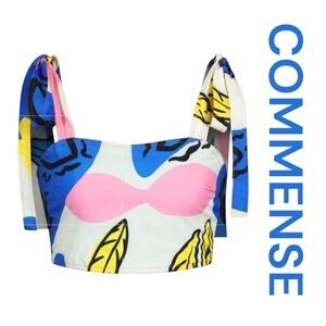 COMMENSE Colorful Print Crip Top, Size XS.